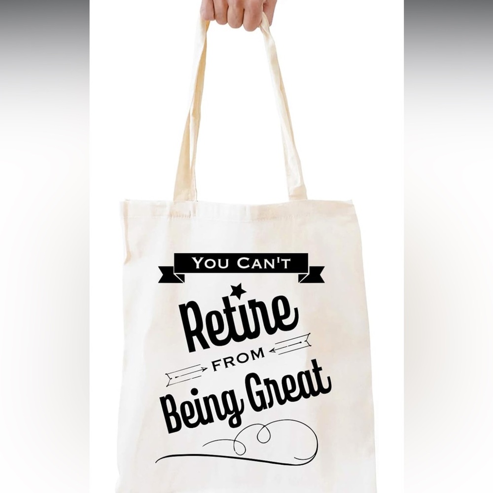 NWT FORBIDDEN PAPER You Can’t Retire Natural Cotton Reusable Tote Bag